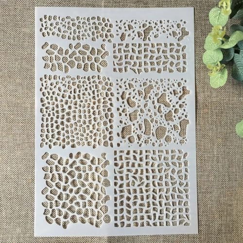 TIAMECH A4 Reusable Camouflage Stencil for Painting - style: Camouflage