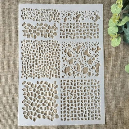 TIAMECH A4 Reusable Camouflage Stencil for Painting - style: Camouflage
