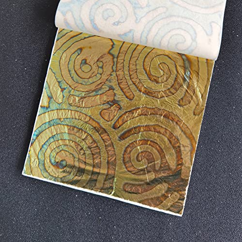 5.5" x 5.5" Imitation Gold Foil Variegated Metallic Leaf 25 Sheets - color: Spiral