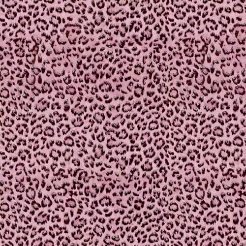 Simon&Siff Leopard Print Peel and Stick Wallpaper 17.3"x400" Black/Pink Removable Wallpaper Renter Friendly Waterproof Contact Paper for Bedroom Bathroom Living Room Cabinet - color: Pink, size: 17.3" x 400"