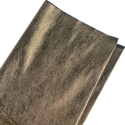 Metallic Leatherette Fabric Sold by The Yard Shiny Faux Leather Crafting Soft Faux Leather Fabric for Home Upholstery Bags Wallets Making, Golden Brown - color: Golden Brown