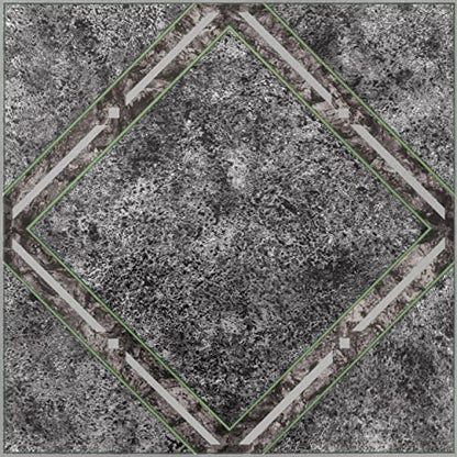 Nexus Self Adhesive 12-Inch Vinyl Floor Tiles, 20 Tiles, 12 x 12 in - color: Metallic Marble Diamond, style: Marble look