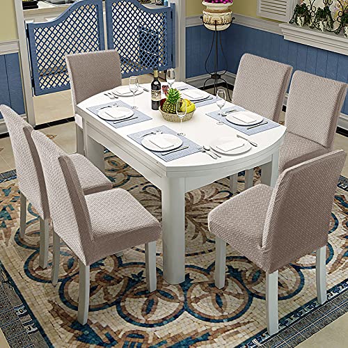 Genina Waterproof Chair Covers for Dining Room Chair Slipcovers Set of 4 - color: Khaki, size: 14-18in Waterproof