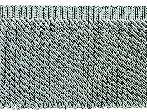 6" (15cm) Basic Solid Collection Traditional Satiny Bullion Fringe Trim (Style# BFS6), Silver Grey #049 (Grey Silver) Sold By The Yard (36"/3 ft/0.9m) - color: Silver Grey #049 (Grey Silver), size: Sold By The Yard (36"/3 ft/0.9m)