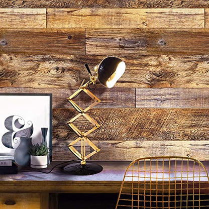 Yun-aeon Natural Wood-Brown Contact Paper Peel and Stick Wallpaper - color: Natural Wood-brown, size: 17.3" x 236"