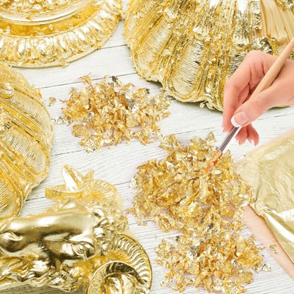 Gold Leaf Sheets, 200/400 Pcs Available, Gold Foil Sheets