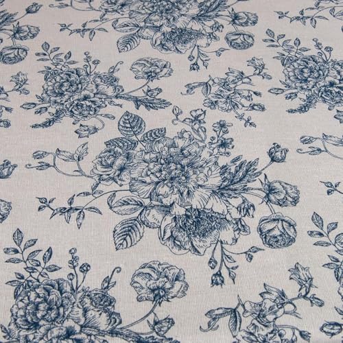 Linen Floral Upholstery Fabric 10 Yard 60 Inch Width - color: Vintage Floral R, size: 10 Yard