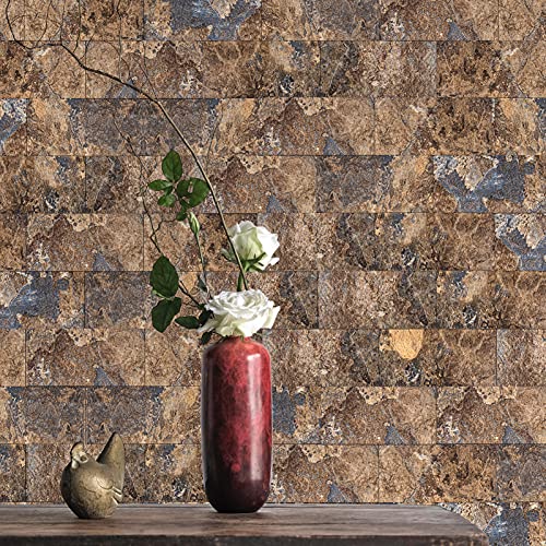 Art3d 102-Pack Peel and Stick Backsplash, Stick on Subway Tile, Rust Slate - color: Rust-slate