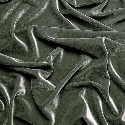 Ice Fabrics Stretch Velvet Fabric by The Yard - 60" Wide Soft Stretchy Fabric for Sewing Clothes, Apparel, Costume, Crafts - 90% Polyester 10% Spandex - Charcoal - 1 Yard - color: Charcoal, size: 1 Yard