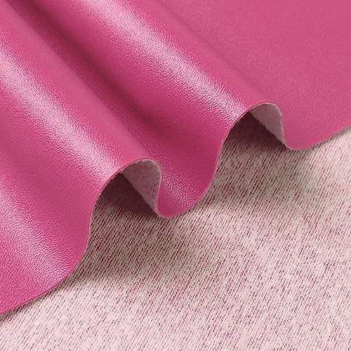 Large Soft Vinyl Upholstery Leather Fabric 1 Yard 56.3x36inch, 0.8mm Thick Texture Faux Leather Sheets, for Upholstery Crafts, Sofa, Car Seat, Handbag, Earrings, Hair Bows, DIY Crafts(Rose red) - color: Rose Red