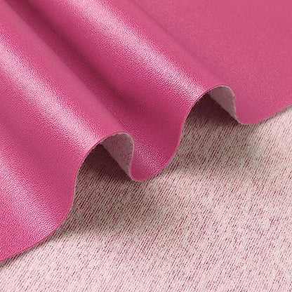 Large Soft Vinyl Upholstery Leather Fabric 1 Yard 56.3x36inch, 0.8mm Thick Texture Faux Leather Sheets, for Upholstery Crafts, Sofa, Car Seat, Handbag, Earrings, Hair Bows, DIY Crafts(Rose red) - color: Rose Red