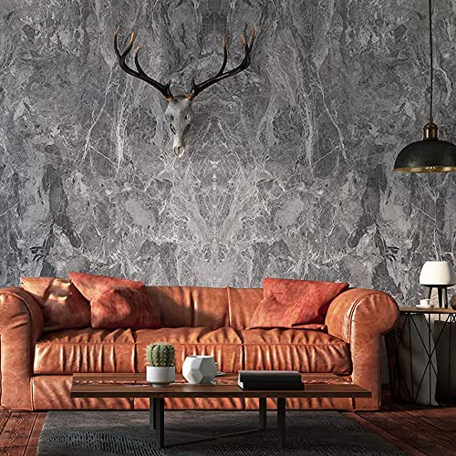 burgeliy Grey Marble Vinyl Wrap Protector Auto Modification Wallpaper 15.8"x356" Classic Style, Waterproof, Heat-Resistant,3D Thickened Peel and Stick, Countertops, Cabinets, Self Adhesive Tint Film - size: 15.8"x356"