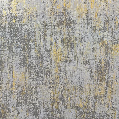HueBurst Metallic Wallpaper Peel and Stick Modern Gray Gold 17.3" x 480" - color: Light Gray, size: 17.3" x 480"