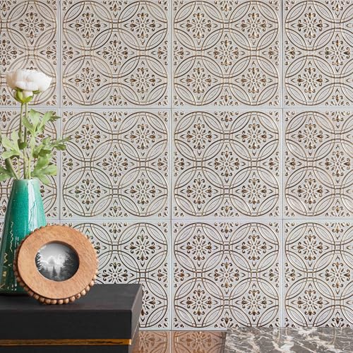 Peel and Stick Metal Tiles, Pastel Painted Gold, 10-Pack - style: Pastel Painted Gold