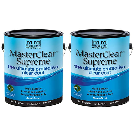 2 Pack of 1 gal Modern Masters MCS903 Clear MasterClear Supreme Protective Clear Coat, Semi-Gloss - size: 1 Gallon (Semi-Gloss)