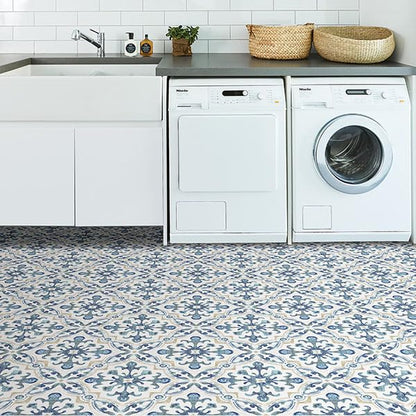 FloorPops 12-in by 12-in Tuscan Peel and Stick Floor Tiles (10 Tiles), (10 sq.ft./Carton) (Pack of 6) - size: 12-in by 12-in (Pack of 6)