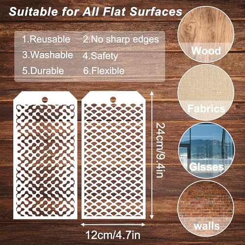 14 Pieces for Crafts Stencils Texture Stencils for Painting - size: Mix Stencils