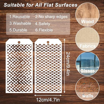 14 Pieces for Crafts Stencils Texture Stencils for Painting - size: Mix Stencils