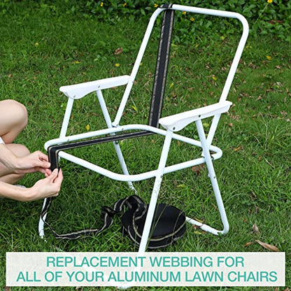 HESTYA 2.25 Inch x 200 ft Lawn Chair Replacement Webbing Kit