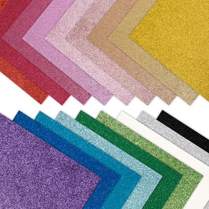 18 Pieces Glitter Faux Leather Sheets, 8×12 inch - color: Glitter-rainbow