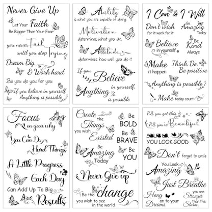 Wxiben 6 Pcs Inspirational Words Rub on Transfers for Crafts and Furniture - style: Inspirational Words