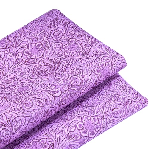 HGUAN Embossed Faux Leather Fabric 1 Yard Cut 36"x53" Embossed Vinyl Suitable for Upholstery Furniture Seat, Handmade DIY Projects (Purple) - color: Purple