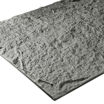 Faux Stone Wall Panels, 5-Pack 3D PU Cement-Texture Panels, Gray - color: Dark Gray