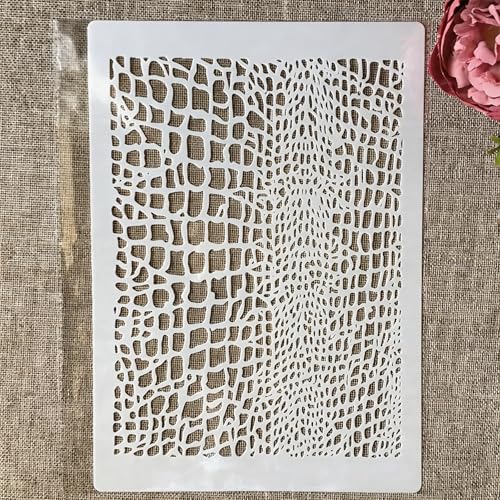 TIAMECH A4 Reusable Web Net Mesh Texture Stencil for Painting - style: Painting