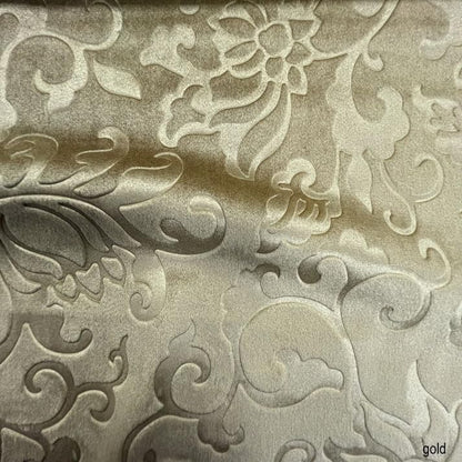 Vails Gold Brocade Velvet Fabric, Ideal Embossed Material for Upholstery, Drapery, Pillows, Slipcovers, Tablecloths, Sewing, DIY, Etc - Sample 3x3 Inch - color: Gold, size: Sample