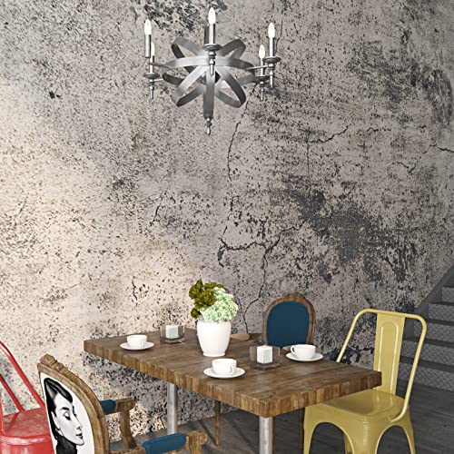 FunStick Grey Cracked Concrete Wallpaper Roll Peel and Stick Matte Concrete Countertop Contact Paper Self Adhesive Removable Vinyl Retro Cement Wall Paper for Bedroom Kitchen Drawers Thick 15.7"x78.7" - color: Gray, size: 15.8" x 78.8"
