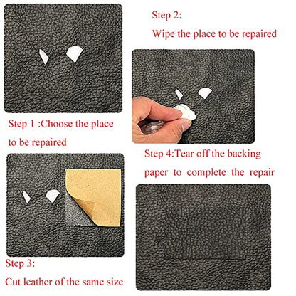 Update Self Adhesive Faux Leather Sheet Vinyl Upholstery Leather Fabric Material Sheets Leather Repair for Sofa Bags Chairs Car Seats DIY Craft Black 17.3" x 78"