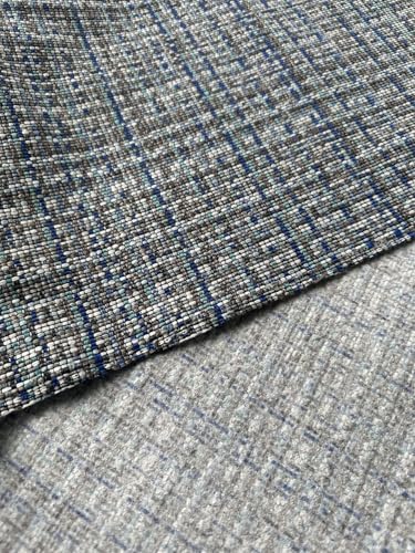 OctoRose Thick Linen Blue Grey Mixed, 1 Yard (36x59 inch) Upholstery Sewing Fabrics for Sofa, Futon, Box Cushion, Daybed Mattress Cut by The Yard (Linen-Blue/Grey, 1 Yard) - color: Linen-blue/Grey