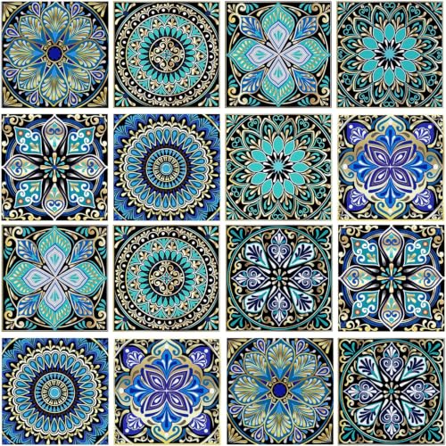 Moroccan Wall Stickers Peel and Stick Backsplash for Kitchen,Stick on Tiles