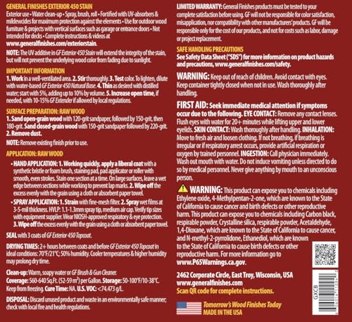 General Finishes Exterior 450 Water Based Wood Stain, 1 Gallon, Coffee Bean - color: Coffee Bean, size: 1 Gallon