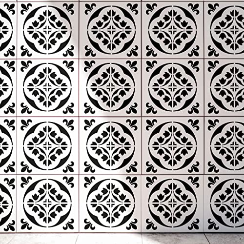 / Tile Stencil 12x12 (2 Pack) / Wall and Floor Stencil, Reusable for Painting, Furniture, Walls and Floors