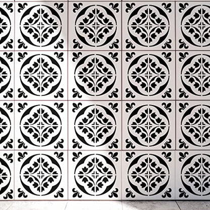 / Tile Stencil 12x12 (2 Pack) / Wall and Floor Stencil, Reusable for Painting, Furniture, Walls and Floors