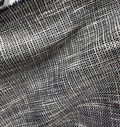 Dark Grey Modern Woven Tweed Upholstery Fabric by The Yard