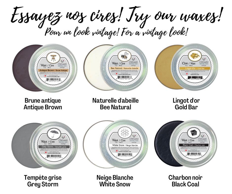 Colorantic | Clear Beeswax Furniture Polish | Chalk Based Paint Wax | Wood Waxes Cutting Board (4 oz, Clear Natural) - color: Bee Natural Wax, size: 4 Ounce (Pack of 1)