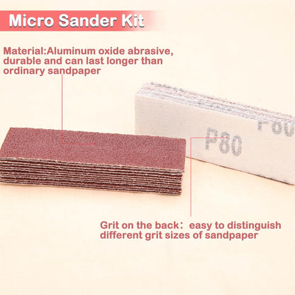 100Pcs Micro Detail Sander Paper Kit 3.5x1.2 Inch 80 Grit - style: 80 Grit