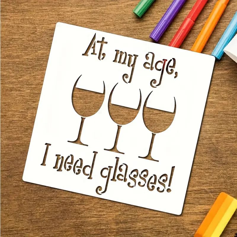 Wine-Themed Wall Stencils Template Reusable Spray PaintStencils for Craft Painting On Wood Craft Canvas Walls Wood Furniture Decorations DIY Scrapbooking