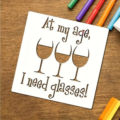 Wine-Themed Wall Stencils Template Reusable Spray PaintStencils for Craft Painting On Wood Craft Canvas Walls Wood Furniture Decorations DIY Scrapbooking