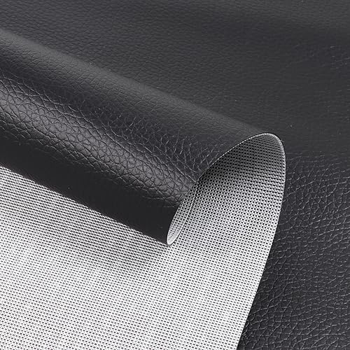 Marine Vinyl Fabric Waterproof Soft Leather Material 55"×180" Black - color: Black, size: 55"W x 180"L