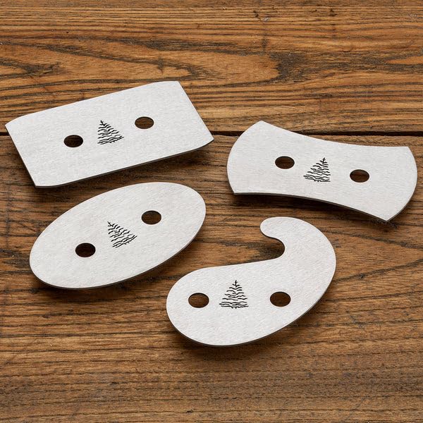 Blue Spruce Toolworks Midi Card Scraper Set, Shape And Smooth Tight Curves And Small Parts, Compact Woodworking Scrapers, USA Made