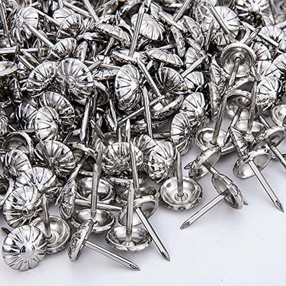 100pcs Upholstery Tacks, 7/16“ Furniture Tacks, Decorative Tacks - color: Silver