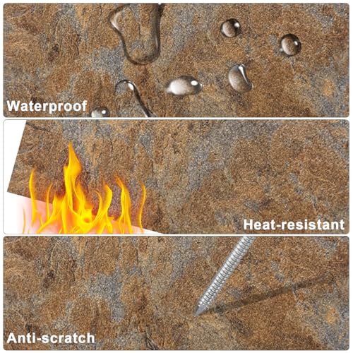 Peel and Stick Floor Tile 12 x 12 Inch Self Adhesive Marble Vinyl Flooring - color: Travertine Mix