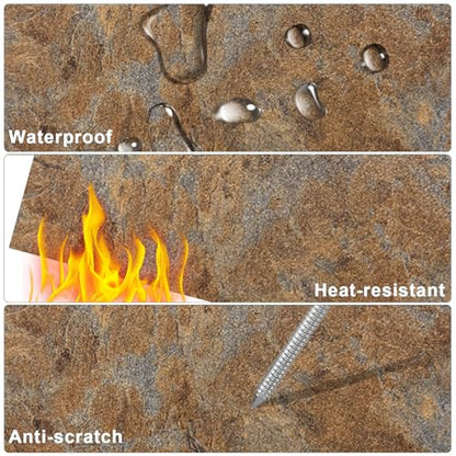 Peel and Stick Floor Tile 12 x 12 Inch Self Adhesive Marble Vinyl Flooring - color: Travertine Mix