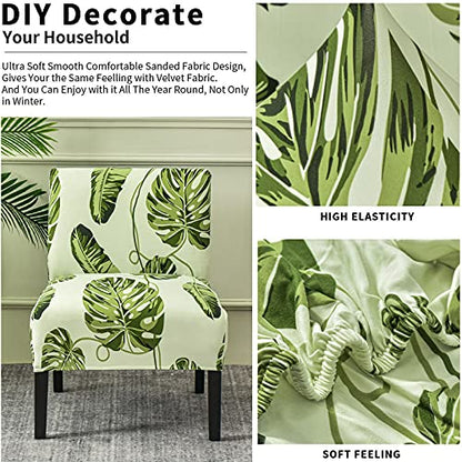 Eco-Ancheng Armless Chair Slipcover Removable Armless Accent Chairs Covers Washable Armless Slipper Chair Slipcover Printed Armless Chair Furniture Protector Covers for Living Dining Room Hotel - color: A16