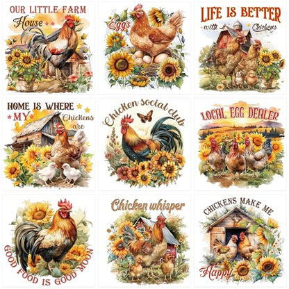 Chicken Rub on Transfers for Crafts, Furniture Transfer Stickers - style: Farm Chicken