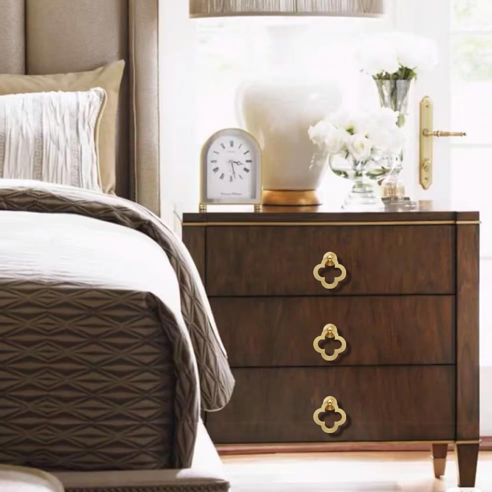 Gold Cabinet Knobs, Zinc Alloy Cupboard Drawer Knobs With Screws for Dresser (8)
