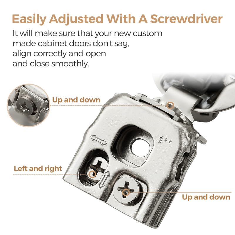Ravinte 1 Inch Overlay Soft Close Hinge Kitchen Cabinet Hinges 50 Pack - size: 1 inch Overlay